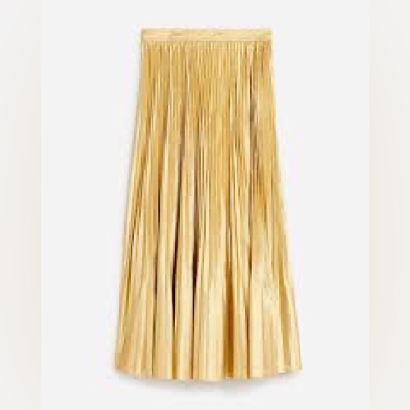 NWT J.Crew Pleated wrap skirt gold - Picture 4 of 5